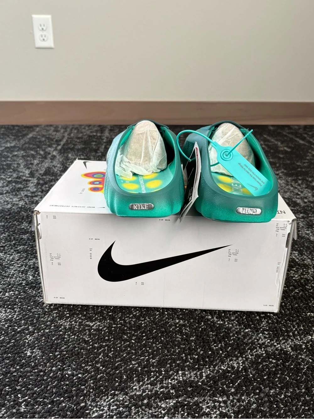Nike Kids Teal Green Foam Slip-On Clog